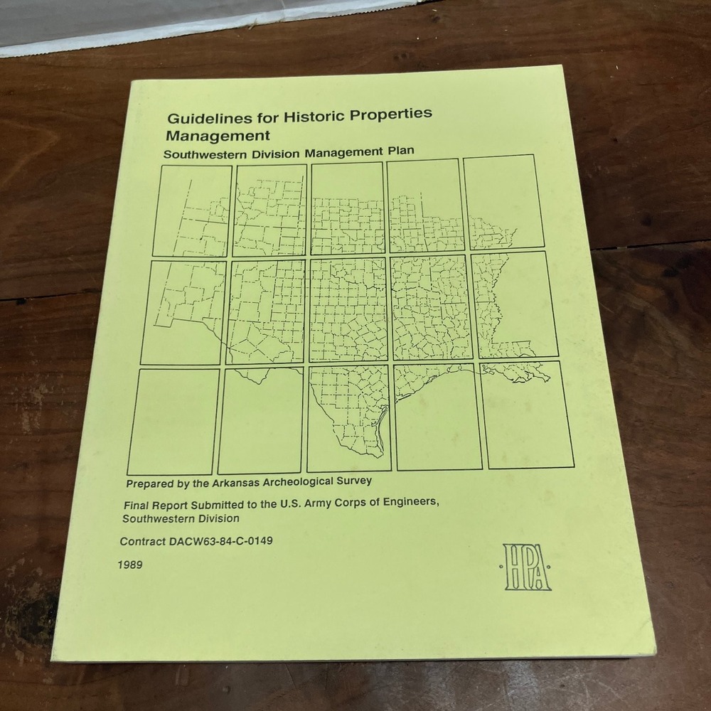 Guidelines Historic Properties Management Limp 1989 Archeology Cultural